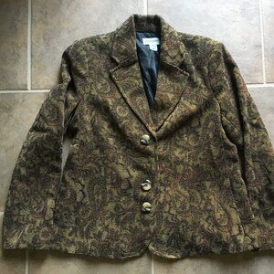 Motherhood Maternity Lined Paisley Blazer Jacket Medium